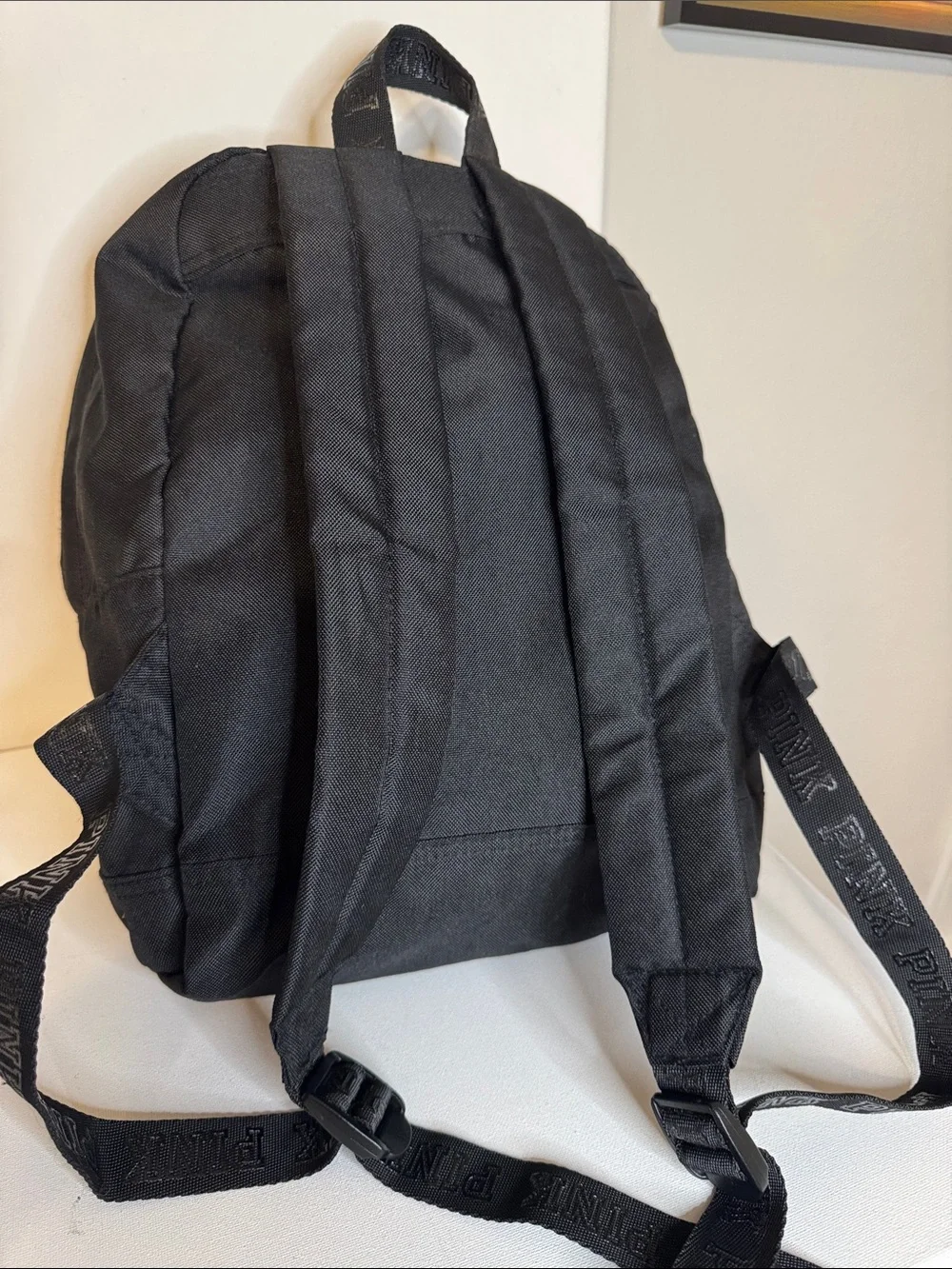 Y2K VS PINK Black Campus Backpack & Rainbow Love Pink Plush Dog Bundle